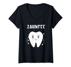 Damen Zahnfee | Karneval Fasching Party Verkleidung Kostüm Zahnfee T-Shirt mit V-Ausschnitt von Zahnfee Kollektion