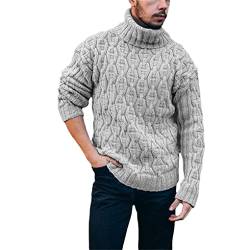 Zaiyi Pullover Herren Casual Stehkragen Pullover Hemd Herbst Winter Slim Fit Langarm Herren Pullover Strickpullover Gray M von Zaiyi