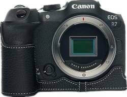 Zakao Kameratasche für Canon EOS R7, handgefertigt, aus echtem Leder, Schwarz , Modern von Zakao