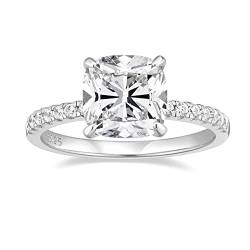 Zakk Damen Ringe Verlobungsring Silber 925 Zirkonia Solitärring Partnerringe Eheringe Trauringe Freundschaftsringe Hochzeitsringe Versprechen Ring (Silber,49 (15.6)) von Zakk