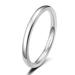 Zakk Ring Damen Herren 2mm 4mm 6mm Titan Poliert Schmal Ringe Verlobungsringe Ehering Hochzeitsringe (Silber-2mm, 61 (19.4)) von Zakk