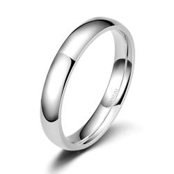 Zakk Ring Damen Herren 2mm 4mm 6mm Titan Poliert Schmal Ringe Verlobungsringe Ehering Hochzeitsringe (Silber-4mm, 49 (15.6)) von Zakk