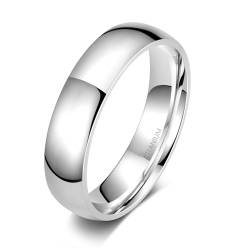 Zakk Ring Damen Herren 2mm 4mm 6mm Titan Poliert Schmal Ringe Verlobungsringe Ehering Hochzeitsringe (Silber-6mm, 49 (15.6)) von Zakk