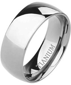 Zakk Ring Damen Herren Titan Poliert Schmal Ringe Verlobungsringe Ehering Hochzeitsringe 2mm 4mm 6mm 8mm 10mm (Silber-10mm, 54 (17.2)) von Zakk