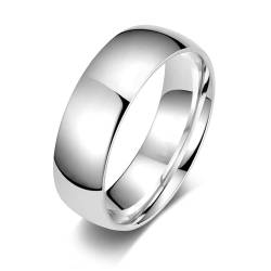 Zakk Ring Damen Herren Titan Poliert Schmal Ringe Verlobungsringe Ehering Hochzeitsringe 2mm 4mm 6mm 8mm 10mm (Silber-8mm, 52 (16.6)) von Zakk