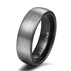 Zakk Ring Herren Damen Wolfram Verlobungsring Trauringe Ehering Partnerringe Gebürstet 6mm 8mm Schwarz Blau (Schwarz-6mm, 60 (19.1)) von Zakk