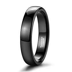 Zakk Ringe Damen Herren Schwarz Wolfram Schmal Schlicht Poliert Ring Verlobungsringe Eheringe Partnerringe 2mm 4mm 6mm 8mm (4mm, 66 (21.0)) von Zakk