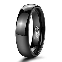 Zakk Ringe Damen Herren Schwarz Wolfram Schmal Schlicht Poliert Ring Verlobungsringe Eheringe Partnerringe 2mm 4mm 6mm 8mm (6mm, 55 (17.5)) von Zakk