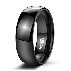 Zakk Ringe Damen Herren Schwarz Wolfram Schmal Schlicht Poliert Ring Verlobungsringe Eheringe Partnerringe 2mm 4mm 6mm 8mm (8mm, 67 (21.3)) von Zakk