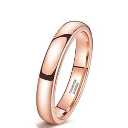 Zakk Ringe Damen Herren Wolfram Rosegold Vorsteckring Schmal Schlicht Poliert Verlobungsringe Eheringe Trauringe 2mm 4mm 6mm (4mm,52 (16.6)) von Zakk