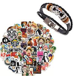 Zaky 101 Stück Anime One Piece Armband Piraten Aufkleber Anzug tolles Geschenk für Anime-Fans von Zaky