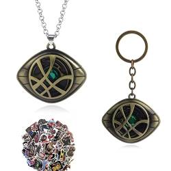 Zaky Crystal Eye von Agamotto Anhänger Mode Halsketten Schlüsselanhänger Aufkleber Set für Unisex Schmuck Zubehör Geschenk 22 Stück von Zaky