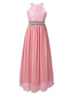 Zaldita Kinder Mädchen Festlich Kleid Hochzeit Ärmellos Blumenmädchenkleid Lange Kleid Abendkleid Party Geburtstag Festzug E Rosa N 170 von Zaldita