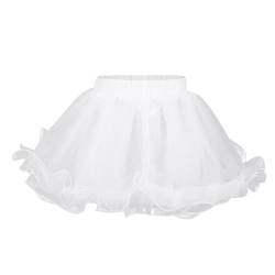 Zaldita Kinder Mädchen Reifrock Reifen Petticoat Krinoline A-line Vintage Unterrock für Blumenmädchen Kleid Ballkleider Cocktailkleid Party Hochzeit Kleid Tütü Rock Weiß F 104 von Zaldita