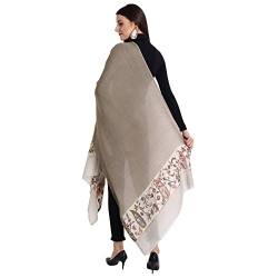 Zamour Großer Kani-Schal für Damen, Pashmina, reine Wolle, indisch, übergroß, superweich, Winterschal, Stola, Schal, taupe, 30 inches x 80 inches von Zamour