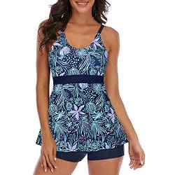 Tankini Damen Bauchweg Tankinis für Damen Tankini Damen Große Größen Tankini Oberteil Tankini Große Größen Tankini Damen Set Tankini Oberteil Damen Einzeln Tankini mit Shorts Der Nachtwald L von Zando