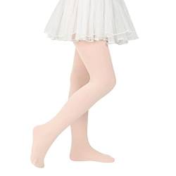 Zando Ballettstrumpfhose Kinder Mädchen Elastisch Strumpfhose Baby Tanzstrumpfhose Anti-Rutsch Atmungsaktiv Fleisch Rosa 6-9 Jahre (Tag Size L) von Zando