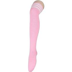 Zando Gestreift Kniestrümpfe Damen Overknees Strümpfe Sportsocken Thigh High Warm Lange Socken für Mädchen Pink Weiß von Zando