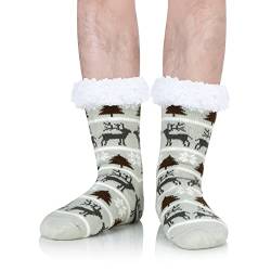 Zando Socken Herren 43-46 Weihnachtssocken Herren 43-46 Kuschelsocken Herren 43-46 Stoppersocken Herren Socken 43-46 Socken Weihnachten Herren Haussocken Herren Kuschelsocken Männer Grün von Zando