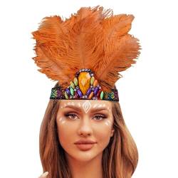 Feder Haarreif Haarband Für Frauen Und Mädchen, Stilvolle Festival Stirnband Elastisches Haarband Fascinator Buntes Feder Stirnband 20er Jahre Kopfschmuck Für Halloween/Karneval Federstirnband von Zannycn