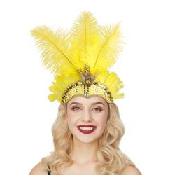 Haarband Mit Federn Für Frauen Und Mädchen, Elastisches Haarband Fascinator Buntes Feder Stirnband 20er Jahre Kopfschmuck Stilvolle Festival Stirnband Für Cosplay/Karneval Federstirnband von Zannycn