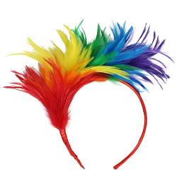 Haarband Mit Federn Für Frauen Und Mädchen, Fascinator Buntes Feder Stirnband 20er Jahre Kopfschmuck Elastisches Haarband Stilvolle Festival Stirnband Für Mottoparty/Karneval Federstirnband von Zannycn