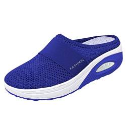 Orthopädische Schuhe Damen Luftkissen Schuhe Damen Slip On Walking Orthopedic Diabetic Walking Shoes Freizeit Mesh Atmungsaktiv Sandals Hausschuhe mit Fussbett Frauen Sneaker Turnschuhe Sportschuhe von Zannycn