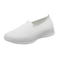 Turnschuhe Sportschuhe Leichtgewichts Sneaker Wasserdicht Flach Für Sporthalle Outdoor Jogging Damen Weiss Plattform Elegante Schuhe Memory Foam Turnschuhe Atmungsaktiv Frauen Walkingschuhe von Zannycn