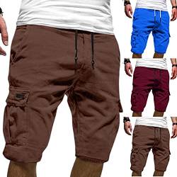 Zannycn Kurze Hosen Herren Cargo Sommer Bermuda Freizeithose Shorts Sport Leichte mit Taschen Cargo-Shorts Freizeithose Strand Bequem Casual Wanderhose Jogginghose Stretch Fit Laufshorts von Zannycn