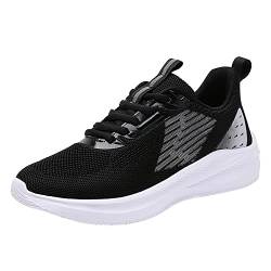 Zannycn Sneaker Damen Leichtgewichts Sneaker Sportschuhe Damen Fitnessstudio Laufen Walking Schuhe Damen Wasserdicht Sportschuhe Halbschuhe Damen Schwarz Elegant Leder Laufschuhe Damen Wasserdicht von Zannycn