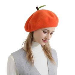 Zasy Wolle Baskenmütze Handgefertigt Fühlte Karikatur Hut (Orange) von Zasy