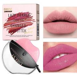 Fauler Lippenstift,Lip Shape Antihaft-Cup, lichtbeständige Lippenglasur - Perlglanz-Lippenstift, lichtechte Lippenglasur, glänzende, perlmuttartige Lippen mit hoher Farbwiedergabe Zceplem von Zceplem