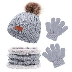 Wintermütze und Handschuhe | Gestrickte warme Kinderschals | Bunte Handschuhe für Jungen und Mädchen, modische Mütze zum Skifahren und Rodeln Zceplem von Zceplem