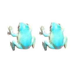 Zceplem Niedliche Frosch-Ohrclips – kreative Ohrringe in Froschform – grüner oder blauer Frosch-Ohrschmuck für Teenager, Mädchen, Frauen, 1, 1 Stück von Zceplem