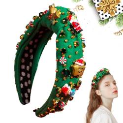 Zceplem Weihnachts-Stirnband | breites Weihnachtsmann-Stirnband | Festliches Urlaubsparty-Zubehör, Haarreif für Frauen oder Mädchen für Weihnachten, Urlaub, Partygeschenke von Zceplem