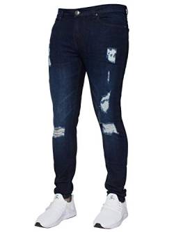 Enzo Designer Herren Jeans Regular Fit Denim Hose Big King Tall alle Taillengrößen, Dark Stonewash, Bundweite: 97 cm, beinlänge: 81 cm (38 W / 32 L) von Ze ENZO