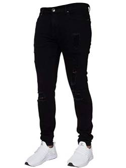 Enzo Designer Herren Jeans Regular Fit Denim Hose Big King Tall alle Taillengrößen, Schwarz , 36 W/34 L von Ze ENZO