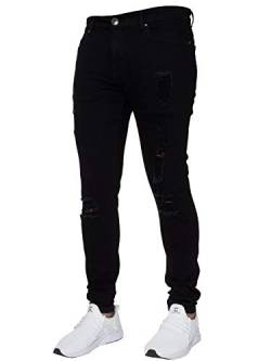 Enzo Designer Herren Jeans Regular Fit Denim Hose Big King Tall alle Taillengrößen, Schwarz , 38 W/30 L von Ze ENZO