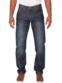 Enzo Designer Herren Jeans Regular Fit Denim Hose Big King Tall alle Taillengrößen, indigo, 42 W/32 L von Ze ENZO