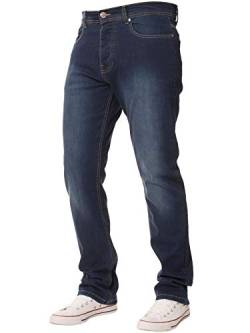 Enzo Herren-Jeans, Stretch, gerades Bein, normale Passform, Denim-Hose, groß, alle Taillen, Mid-Stonewash, 32 W/30 L von Ze ENZO