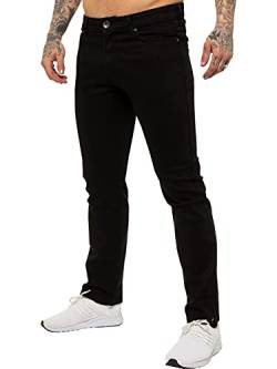 Enzo Herren Jeans mit geradem Bein, Stretch, Denim-Hose, alle Taille Gr. 38 W / 34 L, Schwarz von Ze ENZO