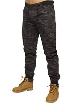 Enzo Herren Militär-Jogginghose Camouflage Cargo Camo Arbeitshose Gr. 32 W / 32 L, dunkles kaki von Ze ENZO