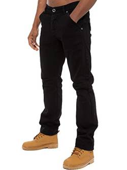 Herren ENZO Designer gerades Bein blau schwarz Darkwash Denim Jeans alle Taillen - Schwarz, 38W x 30L von Ze ENZO