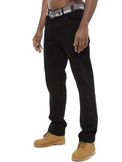 Ze ENZO für Herren Designer Denim Jeans aus 100% Baumwolle mit normaler Passform, Großer König groß, Reißverschluss 38W / 30L Schwarz von Ze ENZO