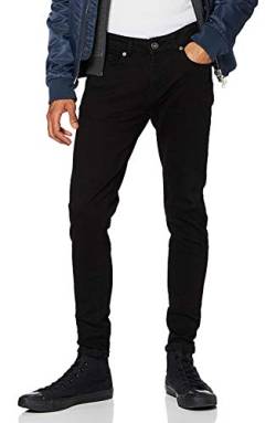 Ze-Enzo-Herren-Super-Skinny/Slim-Fit-Stretch-Denim-Retro-Jeans-Hose Gr. 40W x 32L, schwarz von Ze ENZO