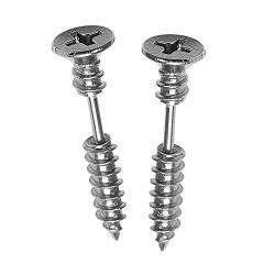 Zeayebsr 2pcs Frauen Männer Punk Edelstahl Schraube Ohrstecker Ohrringe Schmuck Silber von Zeayebsr