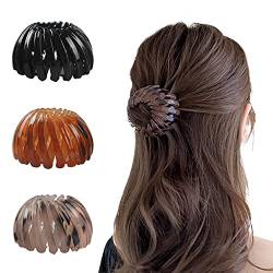 Zeayebsr Haarspangen für Damen, Vintage Vogelnest Haarklammern,Große Haarklammer, Einfache Klaue Clips Rutschfest Haarspangen,Unregelmäßige Rutschfest Haarspangen Kunststoff Haar Krallen（3 Stück） von Zeayebsr