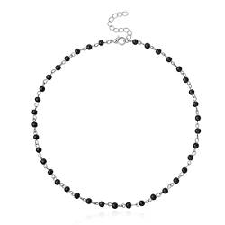 Zeayebsr Kristallkette Anhänger Halsketten Kurze Schmuck Trend Choker Kreis für Frauen und Mädchen (schwarz) von Zeayebsr