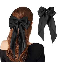 Zeayebsr haarklammer, haarklammer groß,haarspangen damen,haarspangen damen,haarklammern, 1 Stück 33CM große Schleife schwarz elegante lange Haarnadelschleife, Haar-Accessoires für Frauen und Mädchen von Zeayebsr