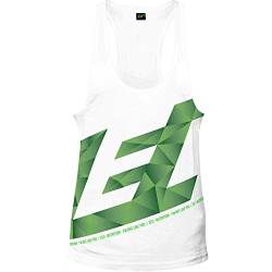 ZEC+ Herren Muskel Shirt Athletic Stringer Polygon in Weiß Größe L von Zec+ Nutrition